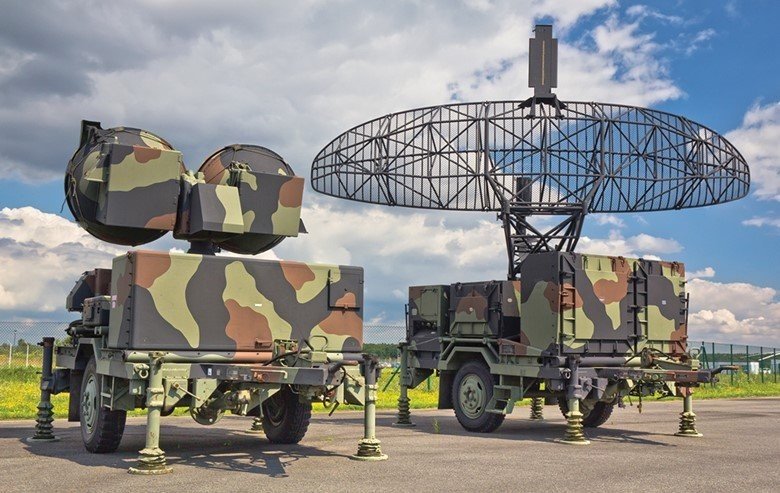 How does radar technology contribute to surveillance and threat detection in defense systems?