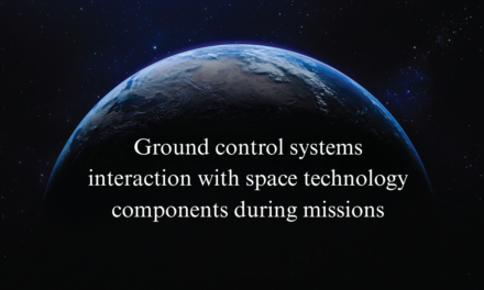 How do ground control systems interact with space technology components during missions?
