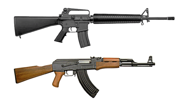 How does the manufacturing process of military-grade firearms differ from civilian firearms?