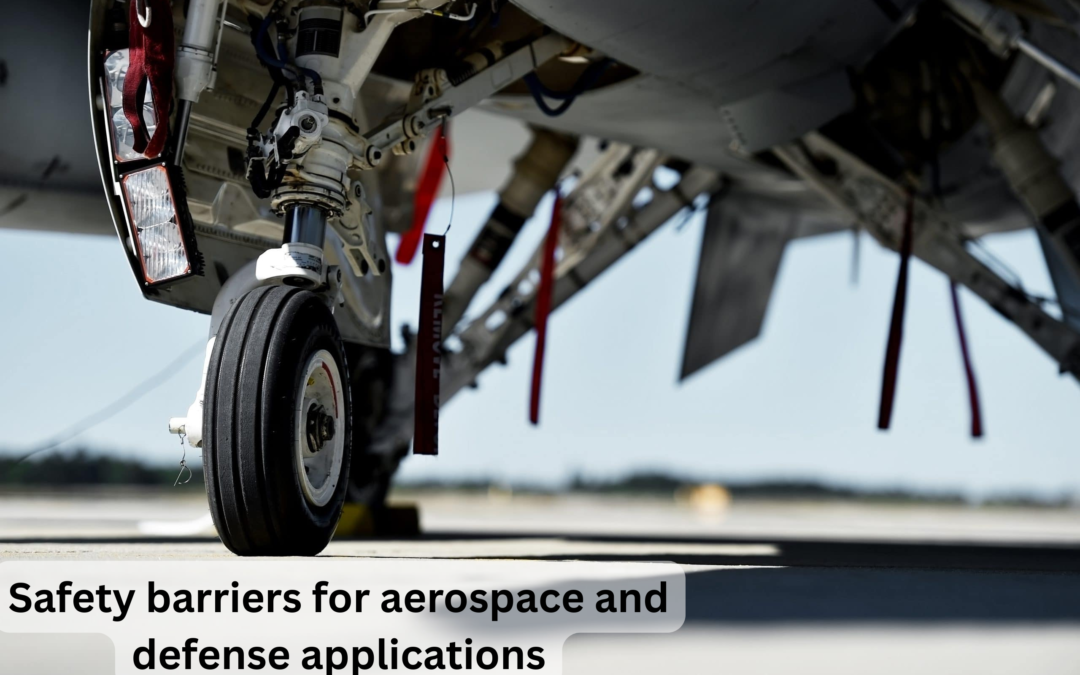 What are the primary materials used in manufacturing safety barriers for aerospace and defense applications?