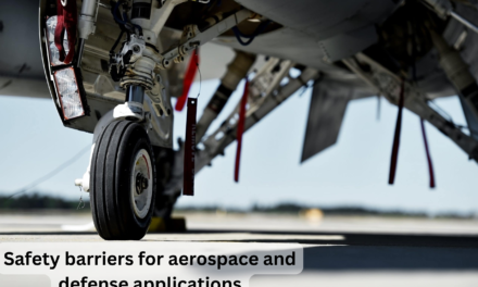 What are the primary materials used in manufacturing safety barriers for aerospace and defense applications?