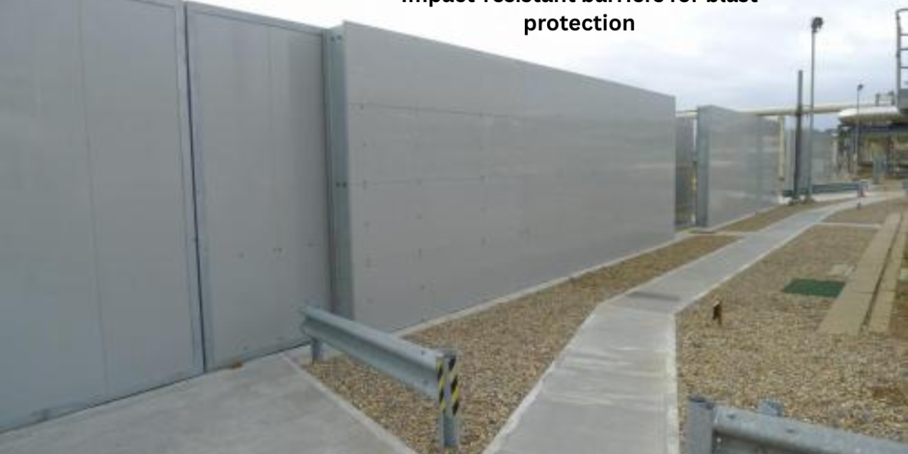 How do aerospace and defense facilities use impact-resistant barriers for blast protection?