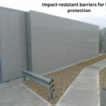 How do aerospace and defense facilities use impact-resistant barriers for blast protection?